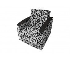 Кресло-кровать Виктория с декором 2 (рогожка завиток черный)