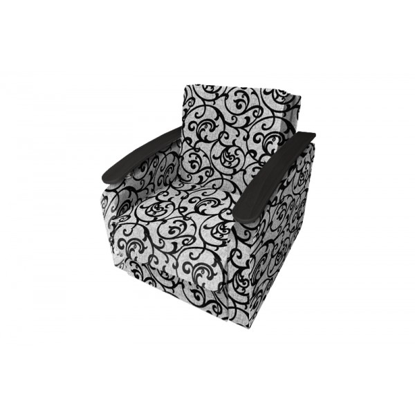 Кресло-кровать Виктория с декором 2 (рогожка завиток черный)