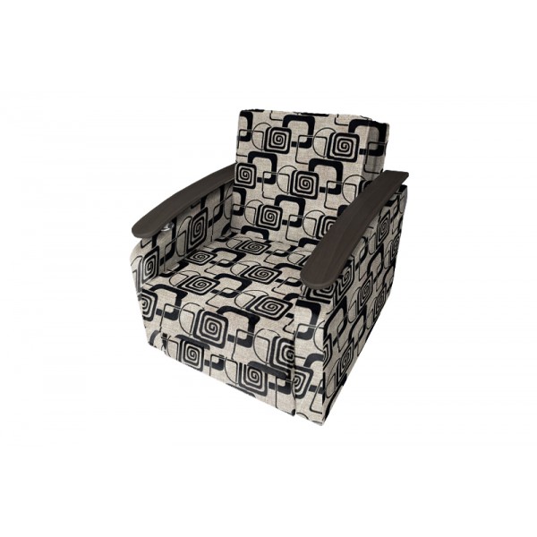 Кресло-кровать Виктория с декором 2 (рогожка кубики коричневые)