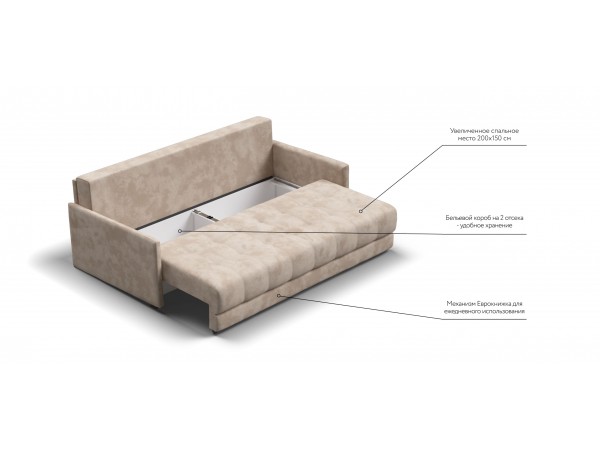 BOSS 2.0 LOFT диван велюр Alkantara пепел