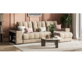 Босс ХЛ угловой диван Велюр Роял тауп