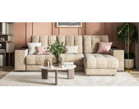 Босс ХЛ угловой диван Велюр Роял тауп