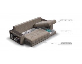 Босс ХЛ угловой диван Велюр Роял тауп