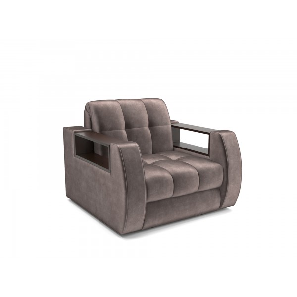 Кресло-кровать Барон №3 (Бархат серо-шоколадный STAR VELVET 60 COFFEE)