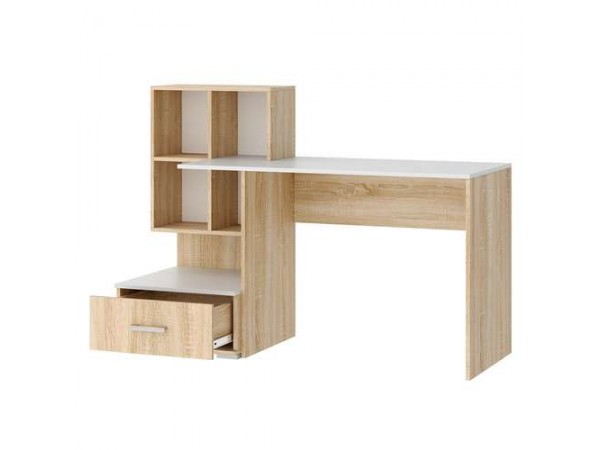 Письменно-компьютерный стол ПКС-10 сонома / белый глянец