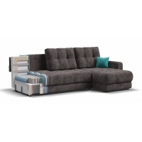 Угловой диван BOSS Classic XL велюр Alkantara серый