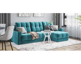 Босс Классик угловой диван Велюр Монолит зелёный