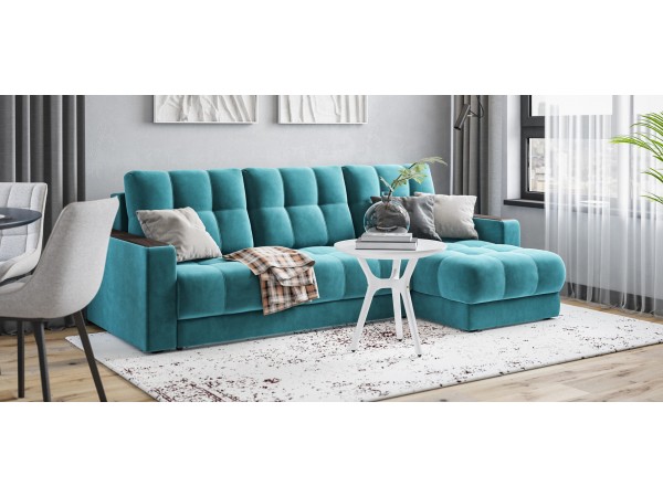 Угловой диван BOSS 3.0 Classic XL велюр Monolit зеленый