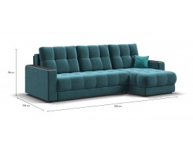 Угловой диван BOSS 3.0 Classic XL велюр Monolit зеленый