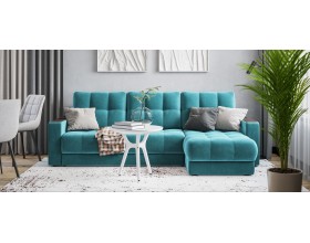 Босс Классик угловой диван Велюр Монолит зелёный