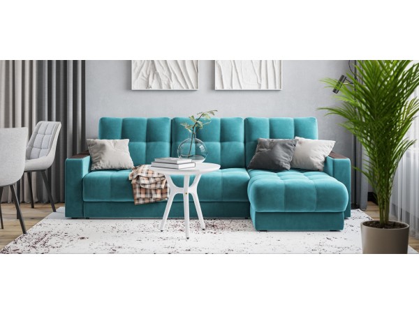 Угловой диван BOSS 3.0 Classic XL велюр Monolit зеленый