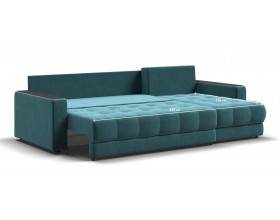 Босс Классик угловой диван Велюр Монолит зелёный