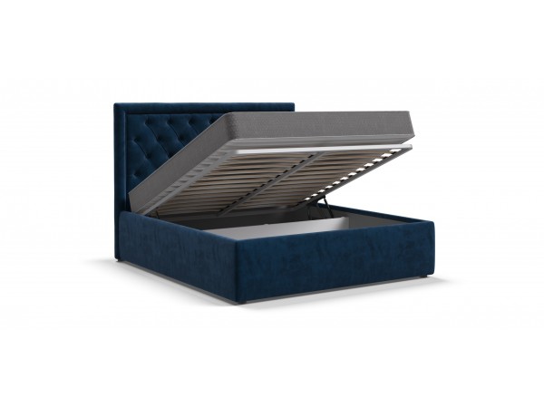 Кровать Босс Классик Про+ПМ велюр Monolit синяя