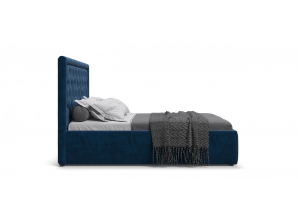 Кровать Босс Классик Про+ПМ велюр Monolit синяя