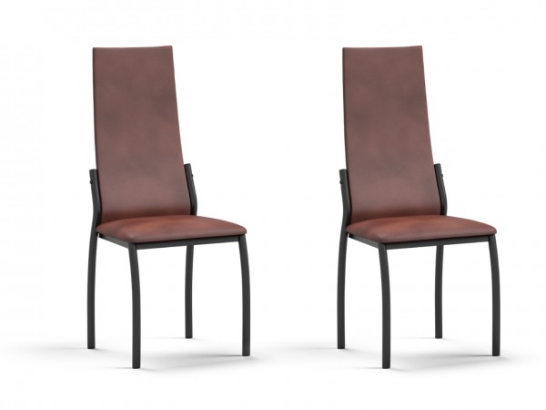 Асти стул 2 шт Экокожа табак, Черный