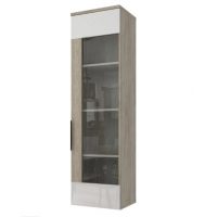 Шкаф навесной со стеклом Альянс СТЛ.435.05 Дуб крафт/Белый глянец