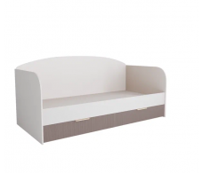 Кровать с ящиками МС Лавис ДКД 2000.1 Белый софт/Грей софт
