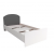 Кровать 900 МС Лавис КРД 900.1 Белый софт/Графит софт