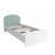 Кровать 900 МС Лавис КРД 900.1 Белый софт/Зеленый софт