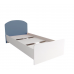 Кровать 900 МС Лавис КРД 900.1 Белый софт/Лазурь софт