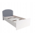 Кровать 900 МС Лавис КРД 900.1 Белый софт/Серый Эмалит