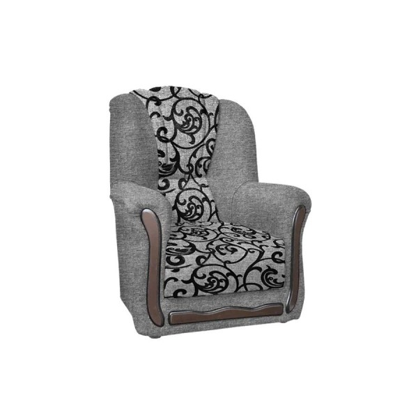 Анна-1 кресло (рогожка завиток черный/рогожка серая)