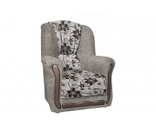 Анна-1 кресло (рогожка цветок крупн коричневый/рогожка беж)