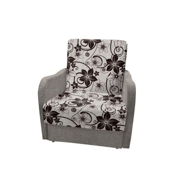 Кресло-кровать Виктория-1 (рогожка цветок крупный коричневый/рогожка бежевый)