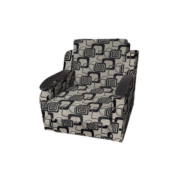 Кресло-кровать Виктория с декором (рогожка кубики коричневые)