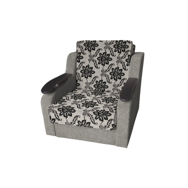 Кресло-кровать Виктория с декором (рогожка вензель коричневый/рогожка беж)