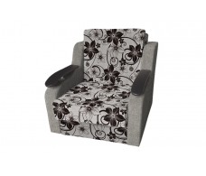 Кресло-кровать Виктория с декором (рогожка цветок крупный коричневый/рогожка беж)