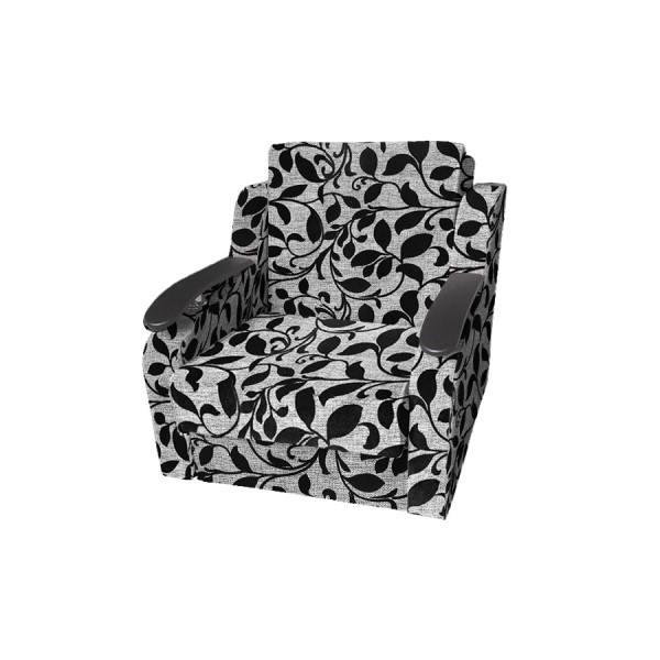 Кресло-кровать Виктория с декором (рогожка листок черный)