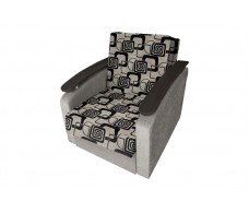 Кресло-кровать Виктория с декором 2 (рогожка кубики коричневые/рогожка беж)