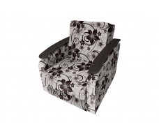 Кресло-кровать Виктория с декором 2 (рогожка цветок крупный коричневый)