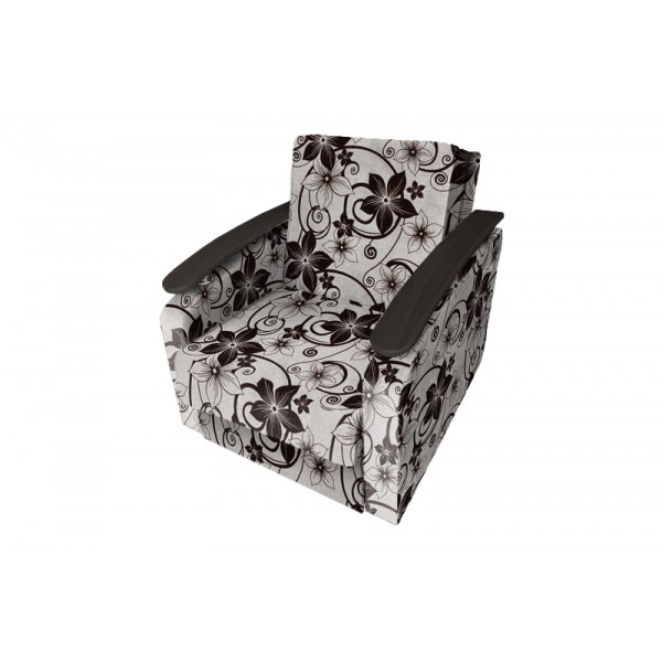 Кресло-кровать Виктория с декором 2 (рогожка цветок крупный коричневый)