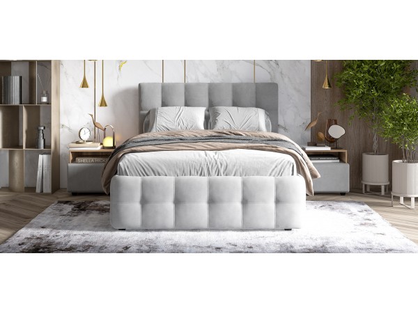 Кровать БОСС + ПМ ПРО велюр Monolit сталь 