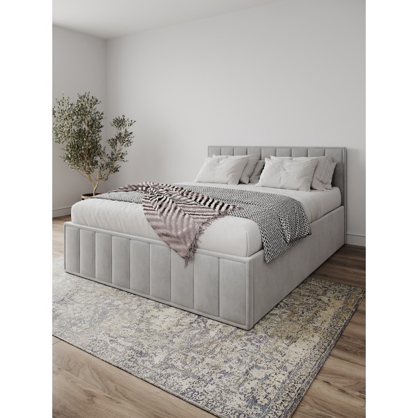 Мягкая кровать «Лана» Серый Софт