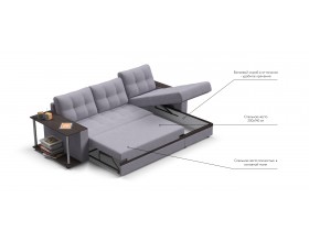 Угловой диван Атланта НПБ рогожка Malmo платина