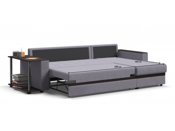 Угловой диван Атланта НПБ рогожка Malmo платина