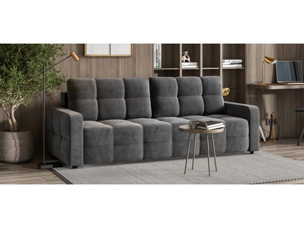 Диван Денди велюр Monolit серый