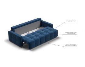 Денди диван Велюр Монолит синий