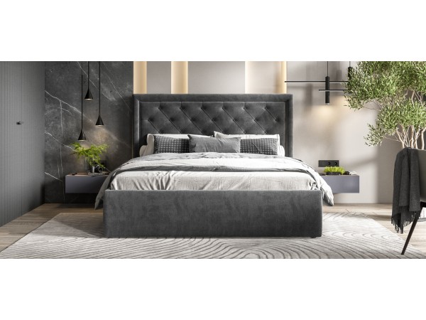 Кровать Босс Классик Про+ПМ велюр Monolit серая Кровать Босс Классик Про+ПМ велюр Monolit серая