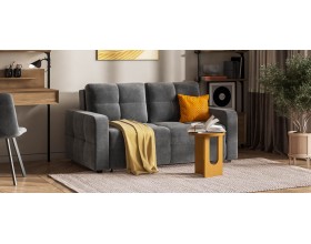 Денди двухместный диван Велюр Монолит серый