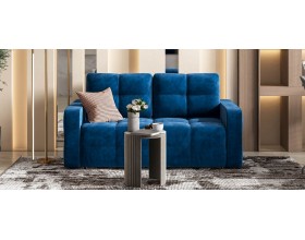 Денди двухместный диван Велюр Монолит синий