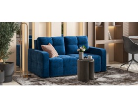 Денди двухместный диван Велюр Монолит синий