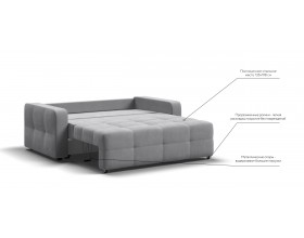 Денди двухместный диван Велюр Монолит сталь