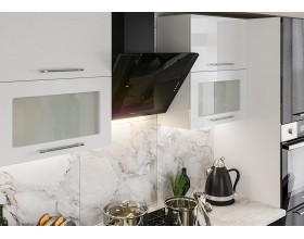 Кухня Вариант фасада Олива Белый металлик