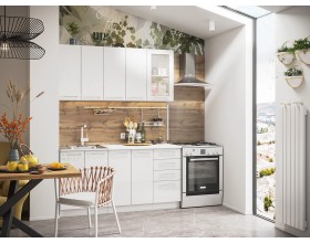 Кухня Вариант фасада Олива Белый металлик