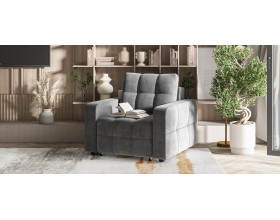 Денди кресло-кровать Велюр Монолит серый