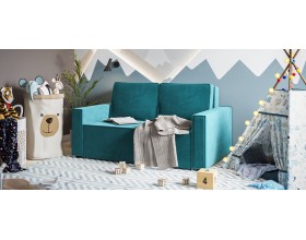 Норд двухместный диван Велюр Монолит зелёный